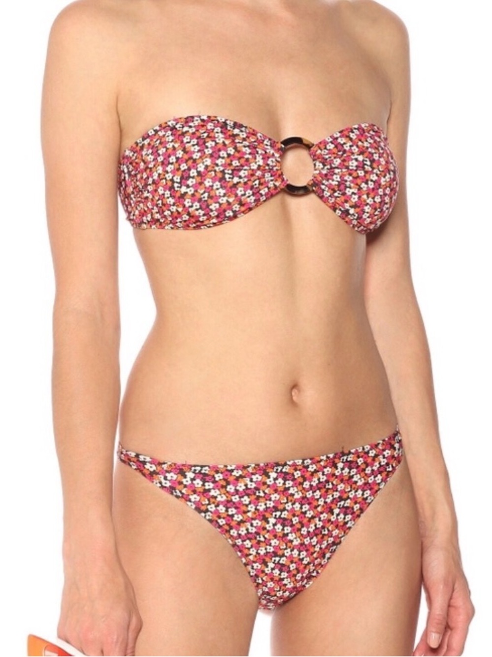 Floral Strapless Bandeau Bikini Set - Pink Floral
